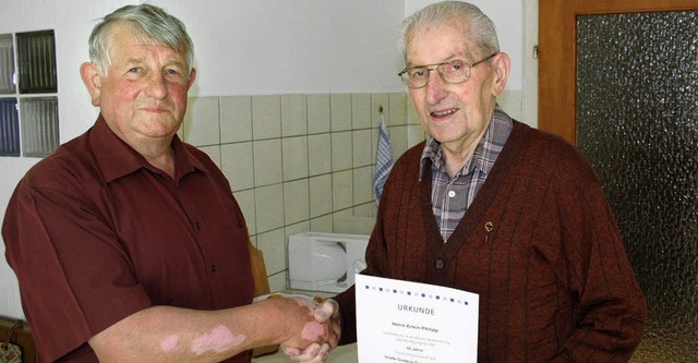 50 Jahre beim VdK:  Erwin Philipp (rec...Wagner (links) und Karlheinz Rmmele.   | Foto: Rmmele