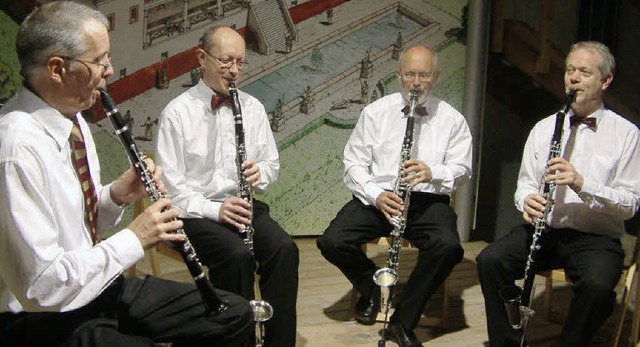 Das Ensemble Tri-Rhena mit dem Klarine...en und Komponisten Willi Vogl (links)   | Foto: Roswitha Frey