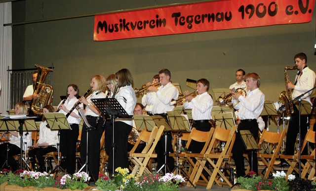 Der Musikverein Tegernau zog bei seine... Auftritt von Dirigent Thomas Schmid.   | Foto: heiner fabry