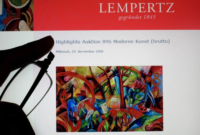 2006 versteigerte das Auktionshaus Lem...ich Campendonk &#8211; eine Flschung.  | Foto: dpa