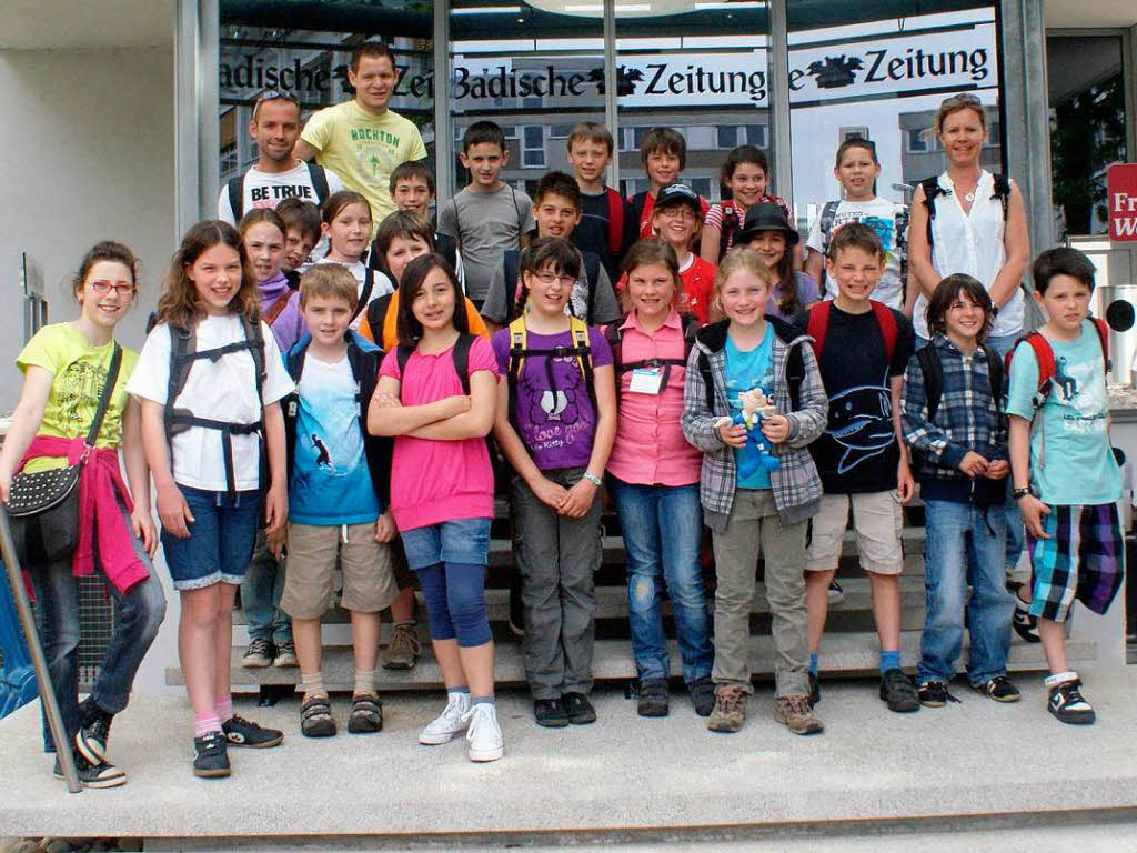 Die Klasse 4b der Hellbergschule aus Lrrach-Brombach mit ihrer Lehrerin Monika Hildenbrand