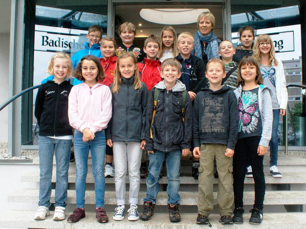 Die Klasse 4a der Lindenschule aus Grenzach-Wyhlen mit ihrer Lehrerin Doris Kilian-Elssser