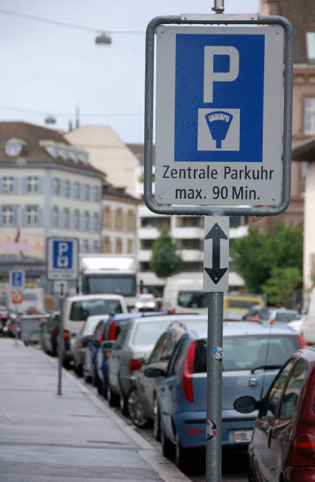 In der  Basler Innenstadt soll nach de...Prinzip Parkuhr statt -scheibe gelten.  | Foto: Daniel Gramespacher