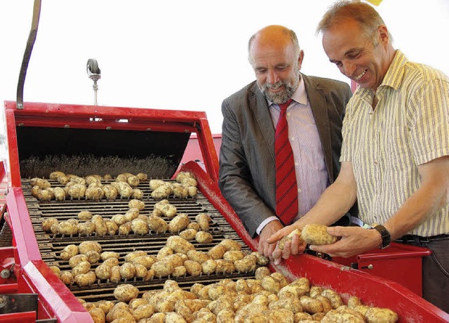 Sie freuen sich, dass die Frhkartoffe...erner Rpple (links) und Martin Hau.   | Foto: Hans Christof Wagner