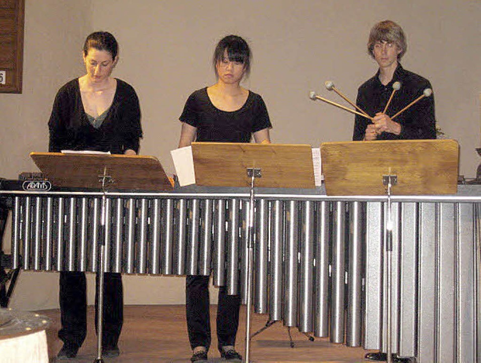 Ungewöhnliche Instrumente   in der Bergkirche sind die Marimbas.   | Foto: Hildegard Karig