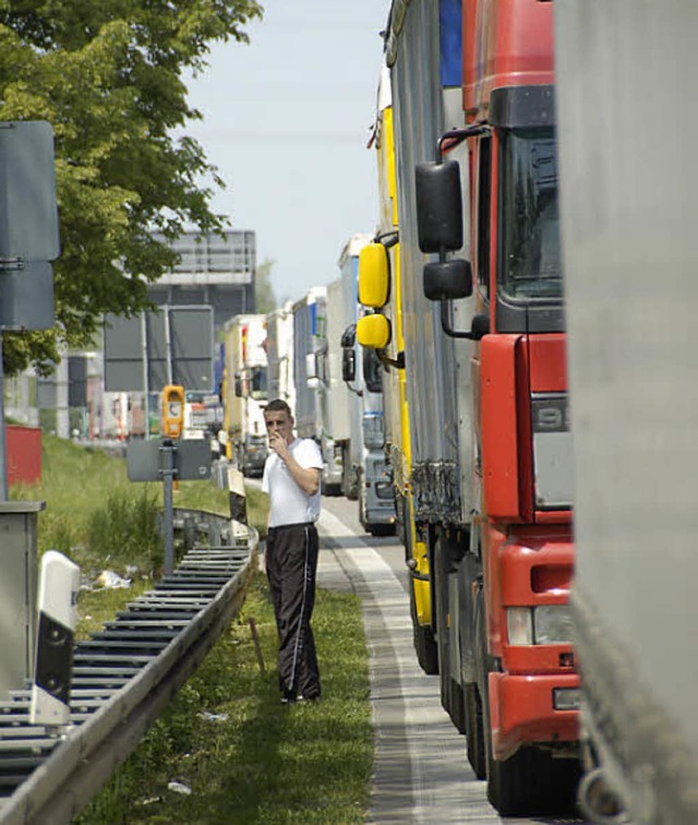 Wollen Lkw-Fahrer einen Autohof in Kleinkems? Joachim Klnder meint: nein.   | Foto: Lauber