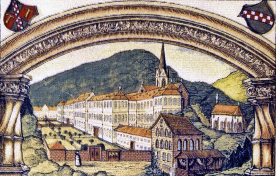 Das Kloster Tennenbach um 1790 auf ein...matkunde Emmendingen</BZ-FotoNurRepro>  | Foto: Arbeitskreis für Heimatkunde