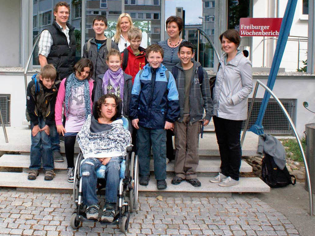 Die Klasse G4/H5 der Esther-Weber-Schule aus Emmendingen-Wasser mit ihrer Lehrerin Angelika Grschel