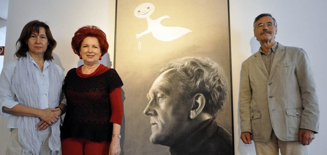 Gabriele Menzer, Nana von Wolff und Be...ntin vom VBK in der neuen Ausstellung   | Foto: Barbara Ruda