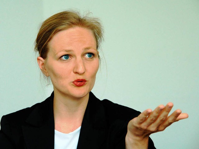 Franziska Brantner beim Redaktionsgesprch mit der Badischen Zeitung.  | Foto: Wolfgang Grabherr