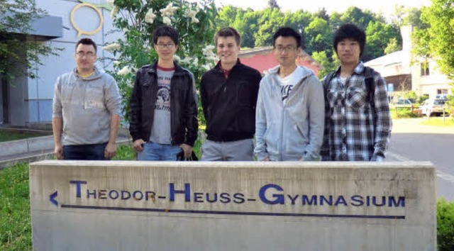 Austauschstudenten besuchen das  THG: ...ilipp Gtz, Xiaoteng Gao und Bo Meng.   | Foto: Privat