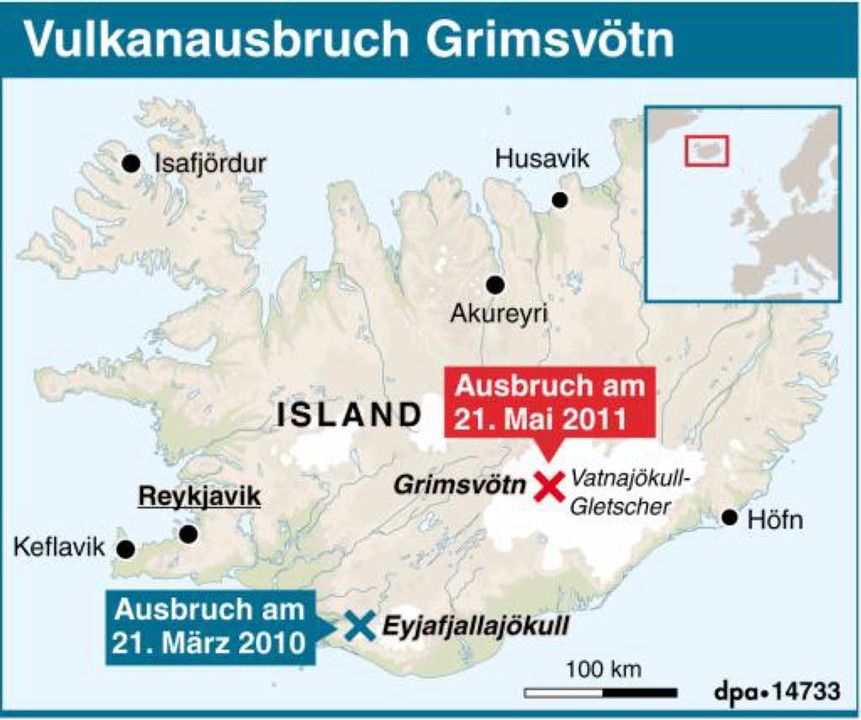 Vulkanausbruch in Island Neue um Flugverkehr Panorama