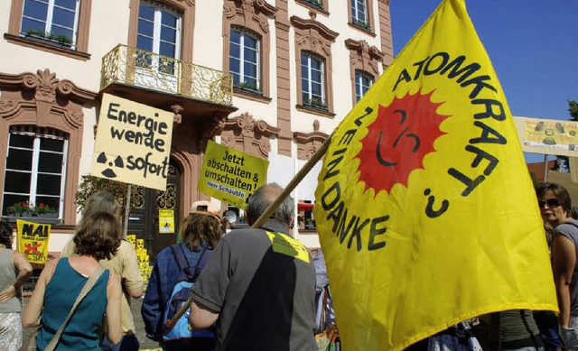 Der Widerstand gegen die Atompolitik lsst nicht nach, auch in Offenburg nicht.  | Foto: gertrude siefke