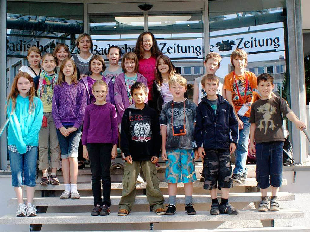 Die Klasse 4a der Grundschule aus Sasbach mit ihrer Lehrerin Beatrix Mllejans