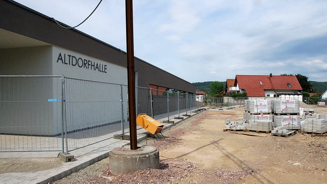 Die Parkpltze vor der Halle erhhten die Kosten und verlngern die Bauzeit.   | Foto: Marius Alexander