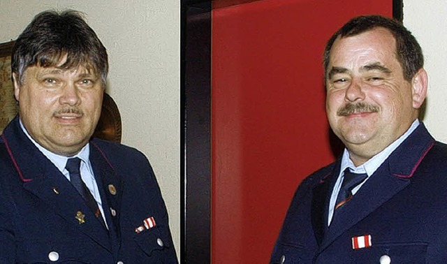 Kommandant Claus Werner (links) und Bernd Rmmelin.    | Foto: Greiner