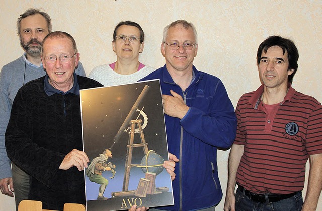 Der neugewhlte Vorstand des Astronomi...tellv. Vorsitzender) und Rdiger Wrth  | Foto: verein