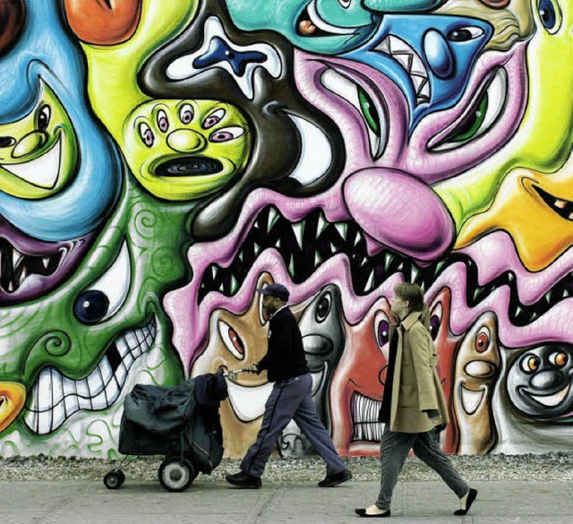 Ein Graffito kann auch Kunst sein.   | Foto: Spencer Platt/AFP
