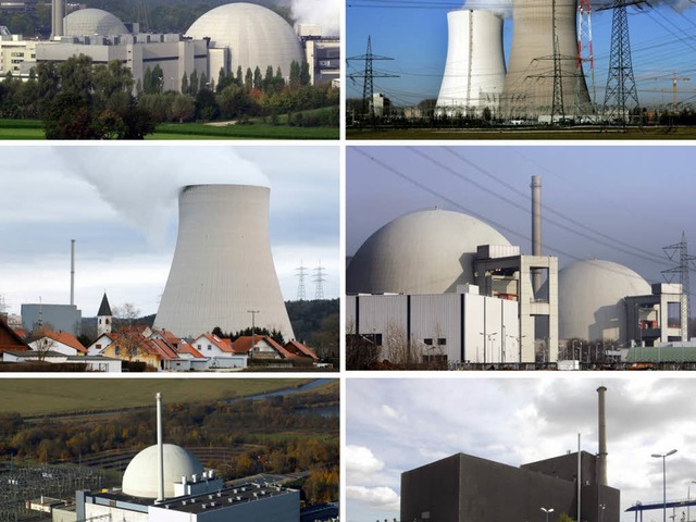 Die vor 1980 gebauten Atomkraftwerke i...hland, die momentan abgeschaltet sind.  | Foto: dpa