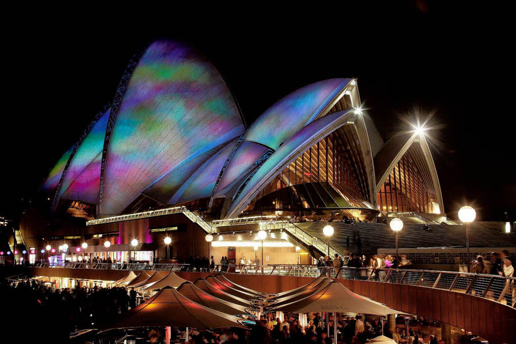 Begehrte Leinwand fr die Lichtmaler: Die Oper von Sydney