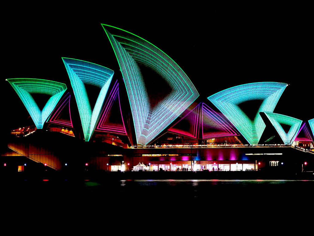 Begehrte Leinwand fr die Lichtmaler: Die Oper von Sydney
