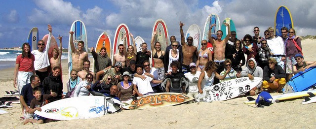 Geschafft: Am letzten Tag eines Surfku...aleal  gibt&#8217;s  ein Gruppenfoto.   | Foto: Nickel/Strepenick
