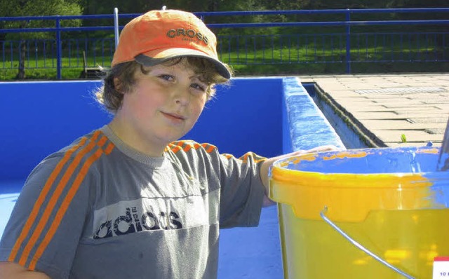 Der elfjhrige Henry Heizmann war ein ...orbereitung im Freibad Friedenweiler.   | Foto: Liane Schilling