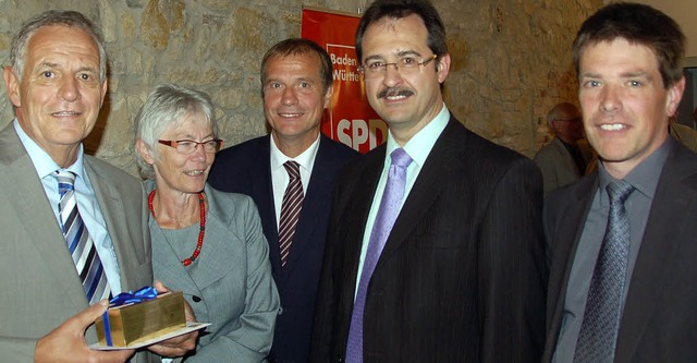 Der Empfang fr Minister Rainer Sticke...eisvorsitzende Hundorf (von rechts) .   | Foto: Baas