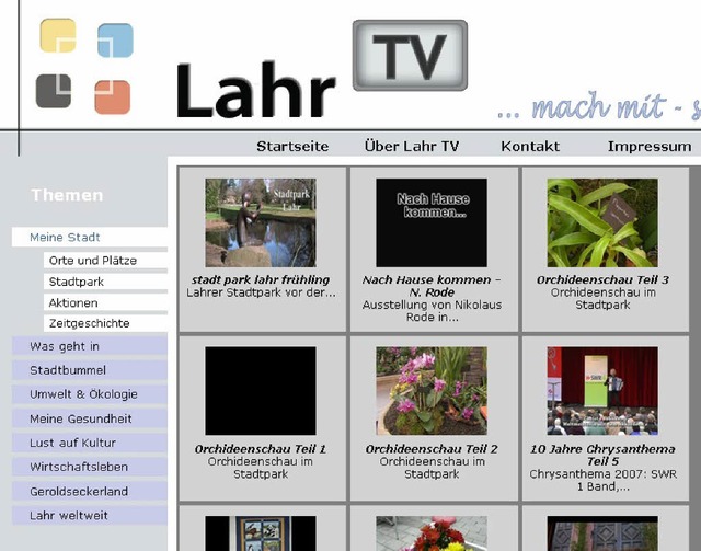 Die Startseite von Lahr-TV. <BZ-FotoNurRepro>BZ</BZ-FotoNurRepro>  | Foto: Christian Kramberg