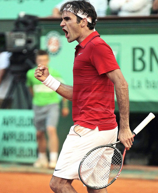 Ganz der Alte: Der Basler Roger Federer  | Foto: afp
