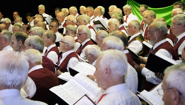 Aus rund 100 Mnnerkehlen erklangen am...e &#8222;Melodien zum Trumen&#8220;.   | Foto: Eva Korinth