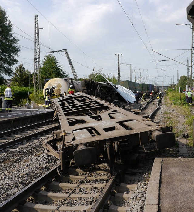 Nach dem Zugunglck in Mllheim forder...isiken beim Bau des 3. und 4. Gleises   | Foto: Katharina Meyer