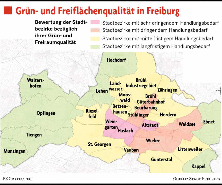 Karte Freiburg Stadtteile