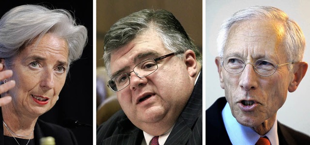 Lagarde, Carstens, Fischer (v.l.)  | Foto: dpa