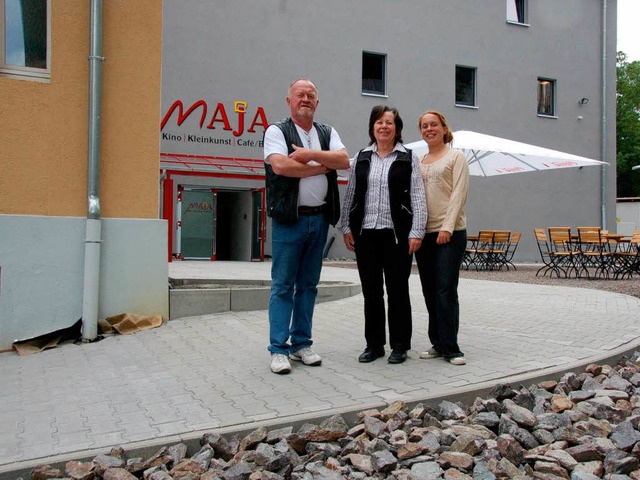 Investor Roland und Betreiberin Evelyn...art im neuen Kino an der Steinstrae.   | Foto: Sylvia-Karina Jahn