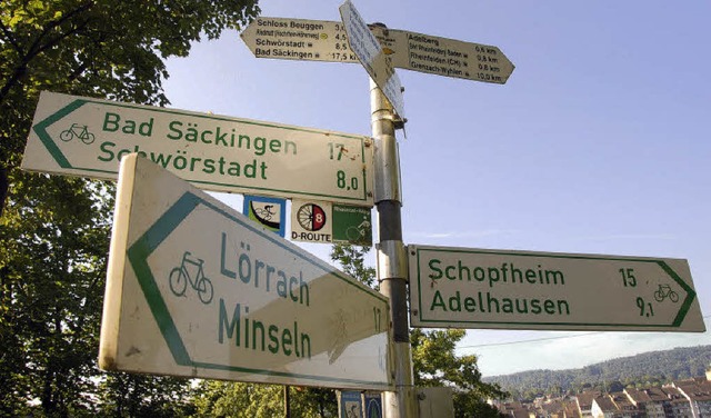 Auch berregionale Radwege und 75 Kilometer Wanderwege fhren durch Rheinfelden.  | Foto: Ingrid Bhm-Jacob