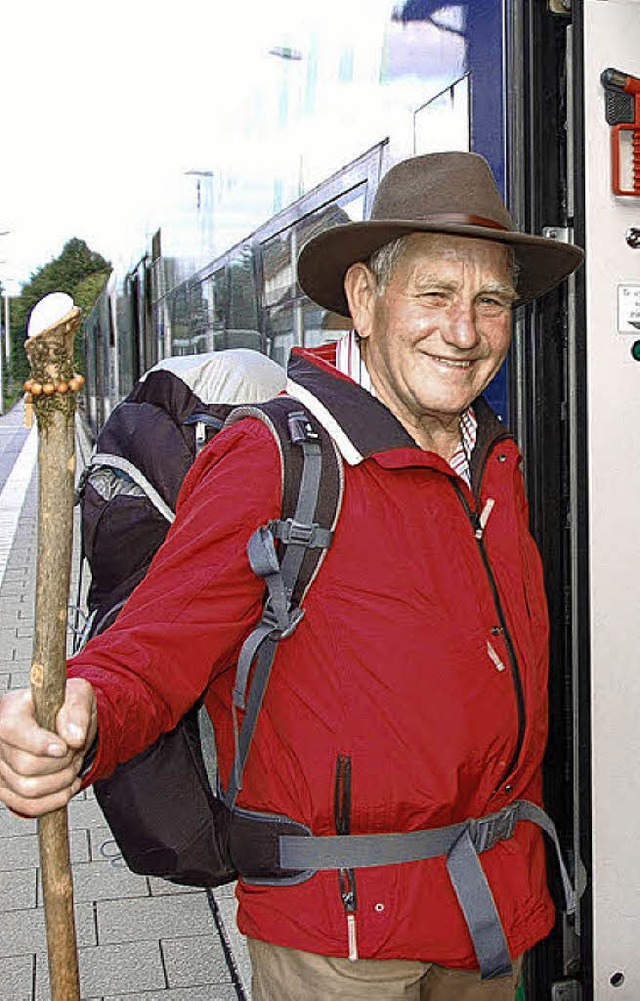 In aller Herrgottsfrhe bestieg Erwin ...b den Pyrenen auf den Weg zu machen.   | Foto: e. mosmann