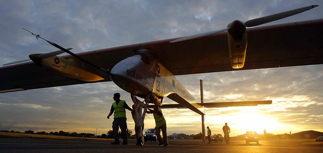 Geschafft, wenn auch nicht gerade schn... nach Le Bourget bei Paris gebraucht.   | Foto: AFP