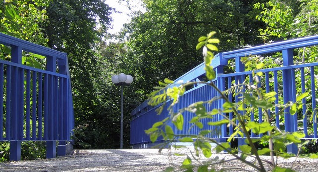 Die neue Brcke im Kurpark auf Hhe des Dietrich-Bonhoeffer-Hauses.   | Foto: Susanne Mller