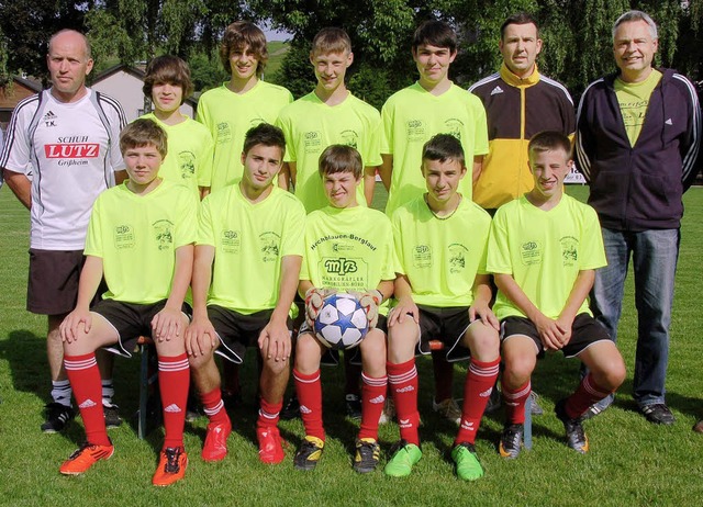 Die erfolgreiche C-Jugend auf dem Auggener Sportplatz   | Foto: Umiger