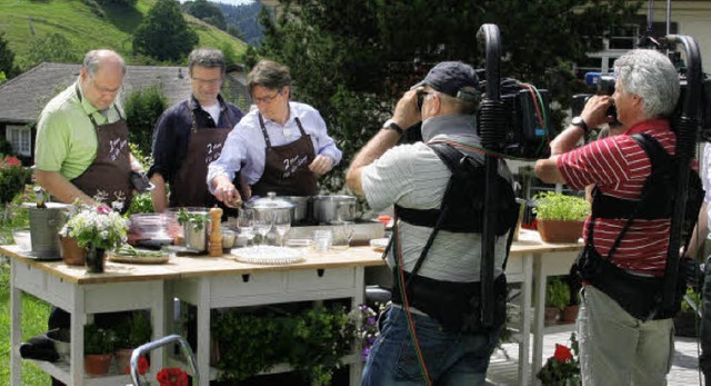 Karl-Josef Fuchs, Manuel Andrack, Hara... fr alle Gnge&#8220; im Mnstertal.   | Foto: Hans Jrgen Kugler