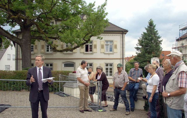 Ortstermin: Die einen wollen die Luthe...rdigen Baum mit allen Mitteln retten.   | Foto: Andrea Steinhart