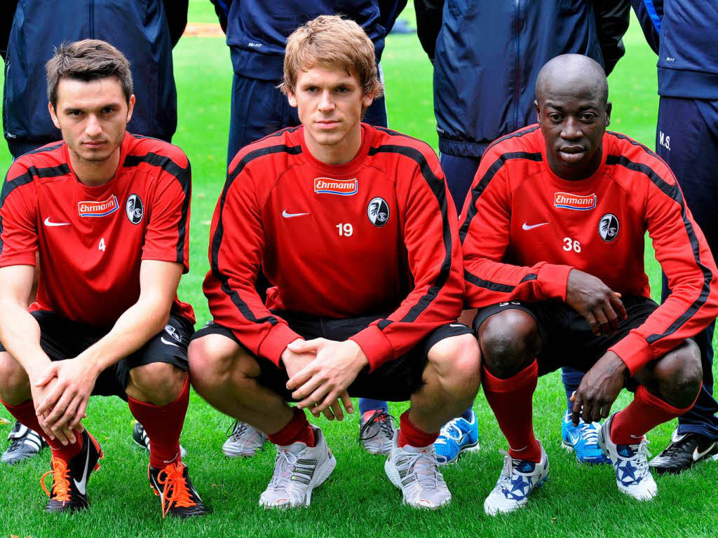 Drei Neuzugnge: Beg Ferati, Tormann Daniel Batz und der neue Strmer, Garra Dembl vom bulgarischen Erstligisten Levski Sofia (von links)