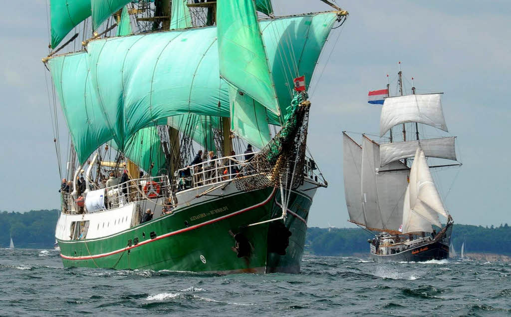 Das Segelschiff „Alexander von Humboldt“ fhrt am Samstag die Parade der Windjammer an.