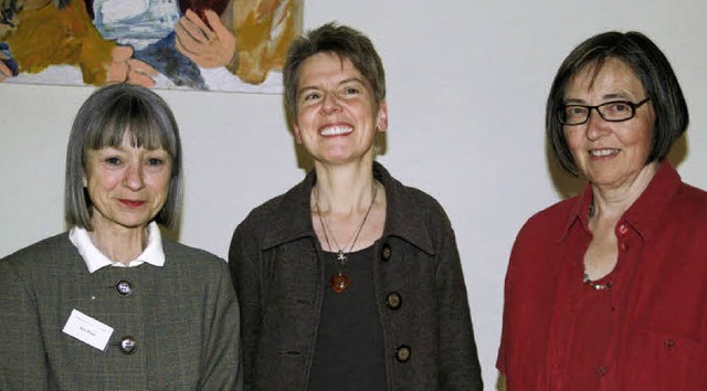 Das neue Vorstandsteam des Sozialdiens...de, und Chrysanta Dreher (von links).   | Foto: Karin Heiss