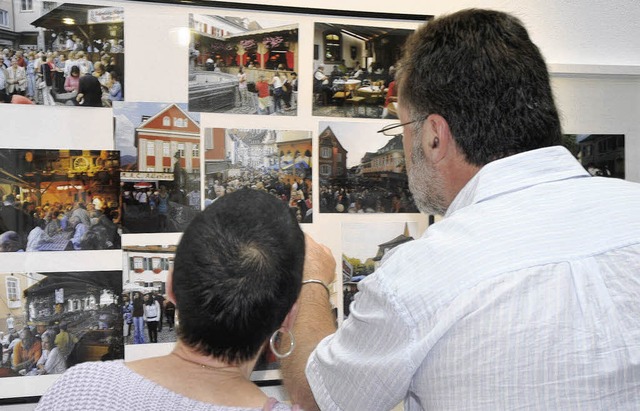 Erinnerungen an  40 Jahre Stadtfest: I...eimer Rathaus sind Fotos ausgestellt.   | Foto: Volker Mnch