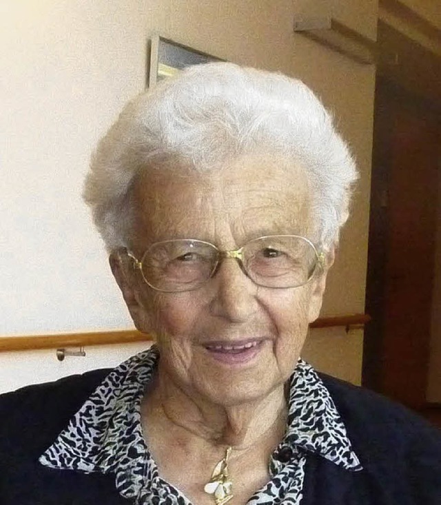Klara Albicker feierte ihren 90. Geburtstag.   | Foto: Karlernst Lauffer