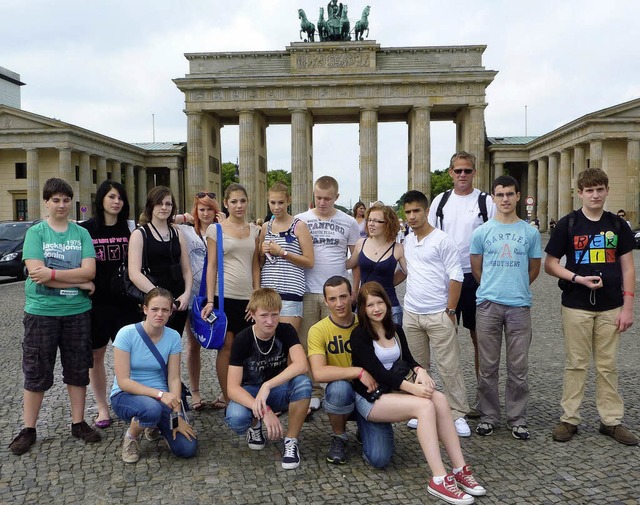 Reichenbacher Schler am Brandenburger Tor   | Foto: Schule