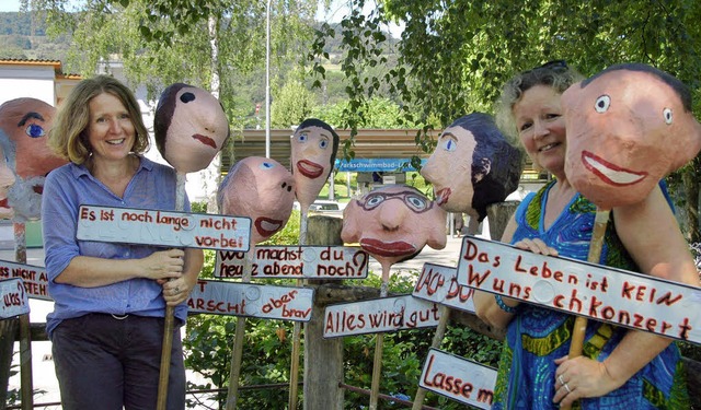 Werben frs Kindertheaterfestival: Die...und Ingrid Weinmann (Nellie Nashorn).   | Foto: Nikolaus Trenz