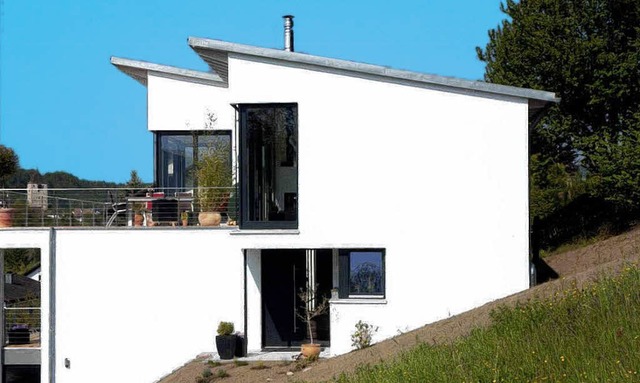 Eine der Besichtigungsstationen: ein Wohnhaus in Hohentengen  | Foto: schanz Architekten